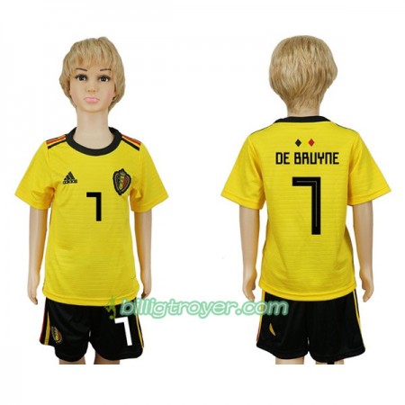 Billige Fotballdrakter Belgia De Bruyne 7 Barn VM 2018 Bortedraktsett